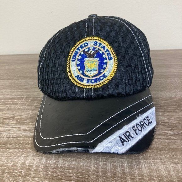 United States Air Force Hat USAF Unisex Military Embroidered USA‎ Vet Black OSFA - Picture 2 of 12